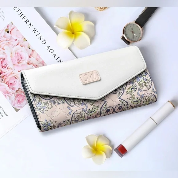 NWT RFID Blocking Trifold Wallet, PU Leather Clutch Multi Card Large - Picture 2 of 6